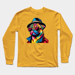 Pop art Pug dog Long Sleeve T-Shirt